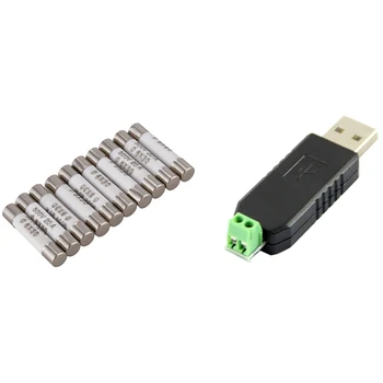 1X Адаптер Преобразователя USB в RS485 485 и 10 Штук Керамических Предохранителей 6 мм x 30 мм 20A Faset-Blow 500V