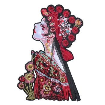 1шт Крупных оперных фигурок с вышивкой в китайском стиле, нашивка для Пекинской оперы, декоративная ткань для костюмов для выступлений Cheongsam Hanfu