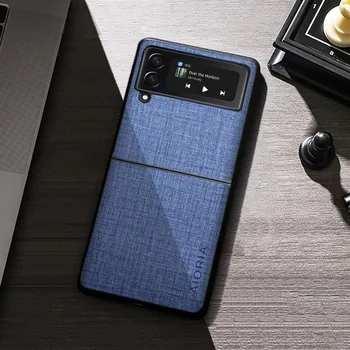 2022 Новый Тканевый Текстурный Чехол для Телефона Samsung Galaxy Z Fold3 5G и Flip3 5G Чехлы Чехол Нескользящая Холщовая Ткань Защитный Чехол