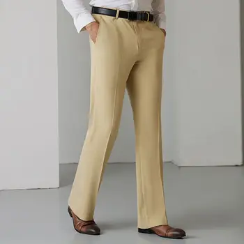 2023 Новая летняя мода Премиум-класса, Повседневный деловой Прямой рукав, Высокая талия, Свободный Однотонный костюм из тонкого шелка льда, крутые мужские брюки H18