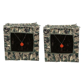 2X Складная коробка для мишеней, инструмент для тренировки прицеливания, патроны для стрельбы из пращи, чехол для мишени для стрельбы из лука С силиконовой тканью для защиты мишени