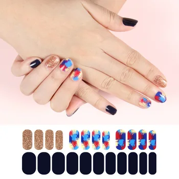34 Типса наклеек для ногтей, высококачественные наклейки для ногтей, наклейки для женщин, девочек, украшающие пальцы, самоклеящиеся 3D-наклейки для ногтей
