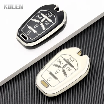 5 Кнопок TPU Car Remote Key Case Cover Shell Для Ssangyong Rexton Y400 Y450 G4 Защищенный Держатель Keyless Fob Сумка Аксессуары