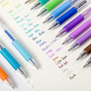 6 цветов / набор цветных выдвижных шариковых ручек 0,5 мм для рисования в журнале, канцелярские принадлежности, набор гелевых ручек для письма в школе и офисе