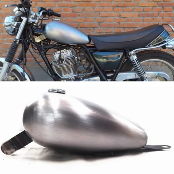 8-литровый Серебристый Бензиновый Топливный бак мотоцикла с масляной крышкой для Yamaha SR400 SR500