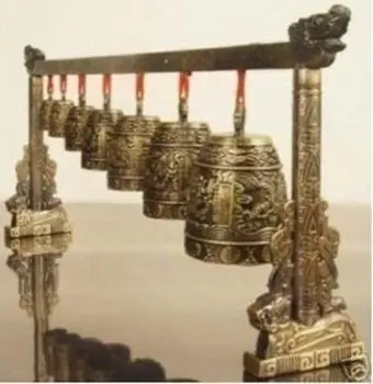 Instrumen Tembaga Naga Bell-Hammer Antik Perak Tua Tembaga Murah Tibet Perak 100% Nyata Tibet Perak Kuningan