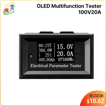 RD 100v/20A 7in1 OLED Многофункциональный Тестер Напряжение ток Время температура емкость вольтметр Амперметр электрический счетчик белый