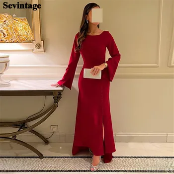 Sevintage Винтажные платья для выпускного вечера Arabia с длинными рукавами-трубами и пуговицами, вечерние платья длиной до щиколоток, 2023