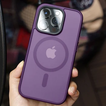 XGUO Роскошный магнитный чехол Magsafe с матовым покрытием для iPhone 15 14 13 12 Pro Max Plus 11 с беспроводной зарядкой, ударопрочный мягкий чехол