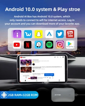 YunYi2 + 32G АВТО Мультимедиа ВидеоАдаптер 10.0 Система Smart Android Box Беспроводной CarPlay AI 1