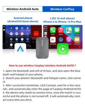 YunYi2 + 32G АВТО Мультимедиа ВидеоАдаптер 10.0 Система Smart Android Box Беспроводной CarPlay AI 3