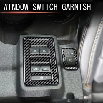 Автомобильное карбоновое центральное управление Кнопка подъема стекла Переключатель крышки Накладка для Ford Bronco 2021 2022 5