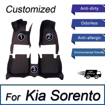 Автомобильные коврики для Kia Sorento (Пять мест) 2009 2010 2011 2012 Пользовательские автомобильные накладки для ног, автомобильные ковровые покрытия, аксессуары для интерьера