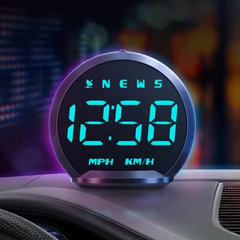Автомобильный умный головной дисплей Цифровой спидометр HD LCD GPS Детектор скорости Специальная беспроводная охранная сигнализация с цифровыми часами