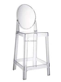 Барный стул из прозрачного хрусталя Nordic Light, роскошный барный стул со спинкой для отдыха, креативный высокий стул для кофейни, акриловый стул для кафе