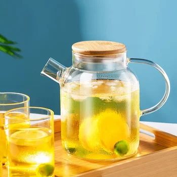 Большой Набор для заваривания травяного чая Пуэр из термостойкого прозрачного стекла, идеально подходящий для домашнего и офисного использования. 0