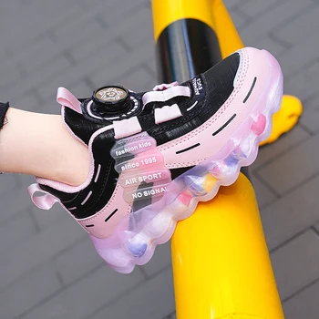 Весенние Детские кроссовки из искусственной кожи для девочек и мальчиков, повседневная обувь для малышей, Детская мода, Розовый Теннис, Высококачественные спортивные туфли на плоской подошве, Размер 26-39# 0