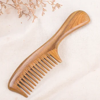 Винтажная расческа из сандалового дерева с широкими зубьями, Портативная расческа для распутывания волос Для женщин Для женщин