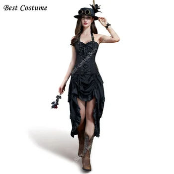 Готическое черное корсетное платье, женский корсет в стиле стимпанк с бретельками, костюм пирата больших размеров, сексуальный корсет с открытой грудью, зашнурованный