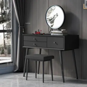 Европейские 4-х цветовые комоды для маленьких квартир, туалетный столик со светодиодной подсветкой, минималистичный креативный комод с выдвижным ящиком, современная мебель для спальни