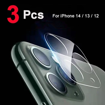 Защитная пленка для объектива камеры из закаленного стекла 3ШТ для iPhone 14 Plus 13 Mini 12 Pro Max 11 Pro Прозрачная Стеклянная пленка против царапин