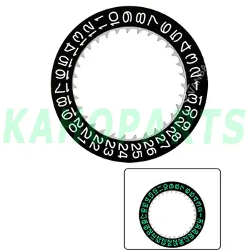 Зеленый Светящийся Черный Фон Белый Шрифт Дисковое Колесо Даты для Miyota NH35 NH36