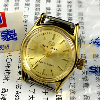Золотой циферблат Китай Тяньцзинь Завод Чайка Ручные механические часы Женские часы