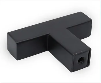 Квадратные ручки шкафа Премиум-класса в гладком черном цвете - Изготовлены из высококачественной нержавеющей стали для кухни, шкафа, Выдвижного ящика гардероба 4