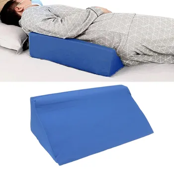 Клиновидная подушка со стороны тела на молнии, синяя хлопковая наклонная боковая клиновидная подушка, персонализированная синяя для спящего на стороне взрослых