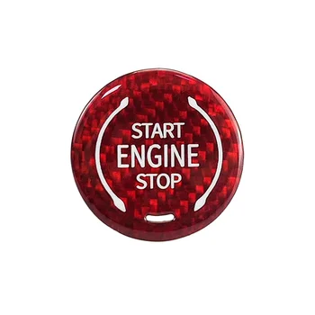 Кнопка запуска из углеродного волокна, кнопка запуска двигателя, кнопка остановки зажигания, крышка кнопки зажигания для C8 2020 2021 2022, красный