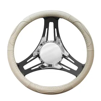 Кожаный чехол на руль Универсальный автомобильный чехол для колес из натуральной кожи Автомобильные аксессуары для легковых автомобилей, грузовиков, внедорожников, используемые для
