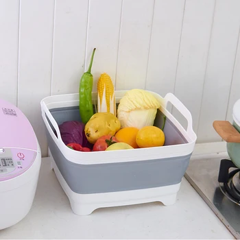 Корзина для мытья Посуды Для хранения фруктов Кухонный слив Многофункциональный Складной стеллаж для раковины для лодок-караванов Кухня для кемпинга
