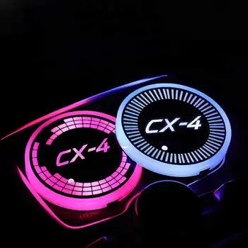 Красочные сменные огни, светодиодная подставка для стакана воды в автомобиле, USB-люминесцентная подставка для Mazda CX-4 CX4, аксессуары для интерьера