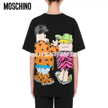 Летние женские футболки Moschino, топы с коротким рукавом MOSCHINO Cool Bear, мужские хлопковые рубашки с круглым вырезом и фирменными этикетками.