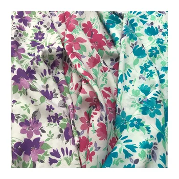 Летняя тонкая цветочная ткань из вискозы с цифровой печатью для пошива пижамных платьев 100*145 см 4