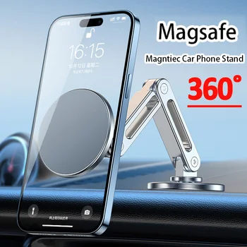 Магнитный автомобильный держатель Macsafe с поворотом на 360 градусов, складной для Tesla, Универсальная подставка для мобильного телефона, подвесной экран, автомобильный держатель, Алюминий 0