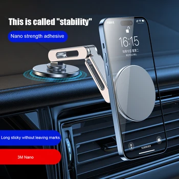 Магнитный автомобильный держатель Macsafe с поворотом на 360 градусов, складной для Tesla, Универсальная подставка для мобильного телефона, подвесной экран, автомобильный держатель, Алюминий 2