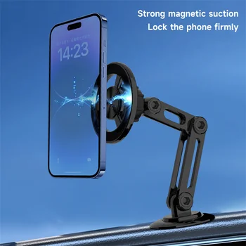 Магнитный держатель для телефона в автомобиле, безопасный для рук Автомобильный держатель для телефона с магнитным всасыванием, вращающийся на 360 градусов, складной кронштейн для телефона для Iphone