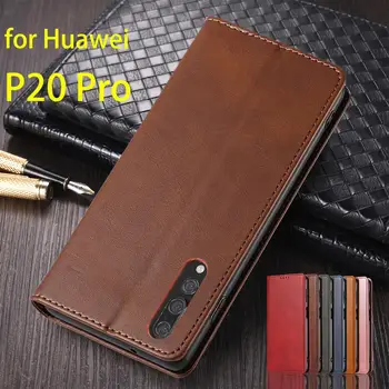 Магнитный Притягивающий Чехол Кожаный Чехол для Huawei P20 Pro 6,1 