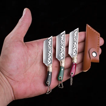 Маленький прямой нож для распаковки Мини-нож из цветного дерева, Острый Мини-портативный брелок для ключей, Вешалка для распаковки Экспресс-нож для распаковки