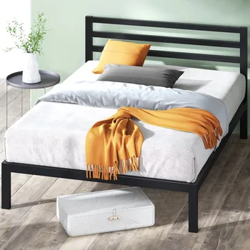 Металлический Каркас кровати-платформы Zinus Mia 38 дюймов с изголовьем, размер 80,50x59,30x38,00 дюймов