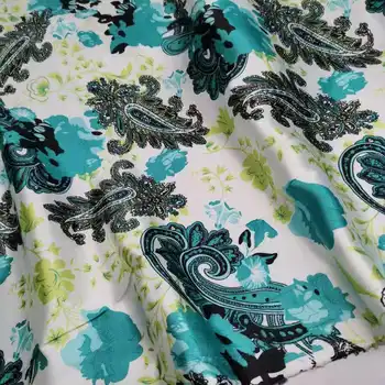 Модная Атласная Ткань Мягкая Цветочная Атласная ткань Tilda Craft с Шелковистым принтом Пейсли из ленточной ткани 2