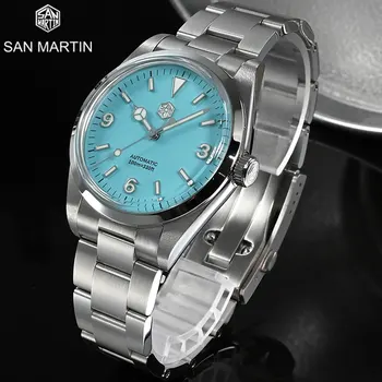 Модные мужские часы San Martin из нержавеющей стали серии Explore Diver 100M Сапфировое зеркало Мужские Механические наручные часы Водонепроницаемые BGW9