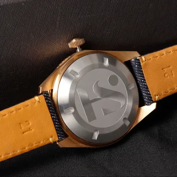 Мужские часы Cronos SH Bronze с автоматическим сапфировым куполообразным стеклом PT5000, циферблат из дерева, кожаный ремешок 42 мм, водонепроницаемость 10 АТМ 1