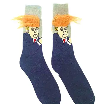 Мужчины Женщины Забавная новинка Американский президент Длинные носки с накладными волосами Inspi