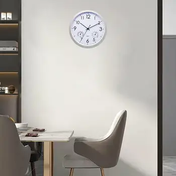 Напольные часы для внутреннего дворика Напольные часы с термометром Гигрометром Бесшумные Круглые часы, легко читаемые Декоративные часы для 4