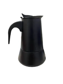 Новая индукционная плита Moka pot чистого черного цвета, подходящая кофеварка, кофемашина из нержавеющей стали