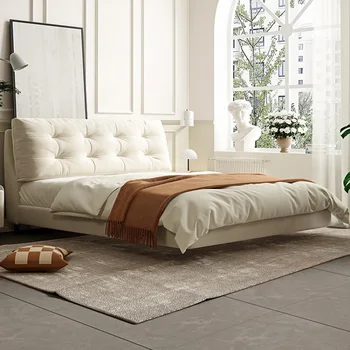 Облачная подвесная кровать современная минималистская тканевая кровать минималистская мастер-кровать кремовая пуховая кровать