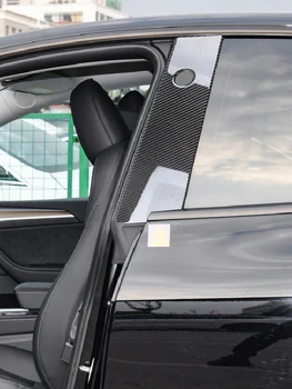Оконные стойки автомобиля, дверные накладки, Декоративная наклейка, Глянцевый черный для Tesla Model Y 2020+ 1