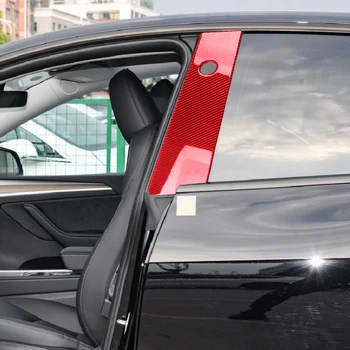 Оконные стойки автомобиля, дверные накладки, Декоративная наклейка, Глянцевый черный для Tesla Model Y 2020+ 4